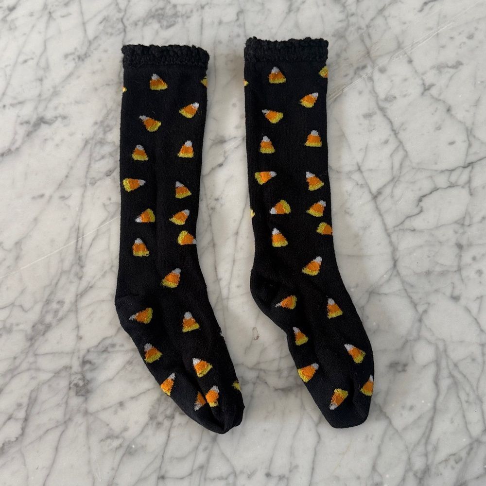 Little Stocking Co Halloween Candy Corn Socks Knee High Girls Sz 4-6Y